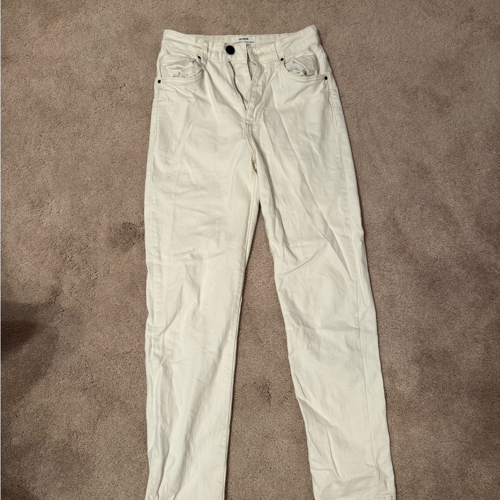 Cotton On Women’s White Stretch Mom Jeans